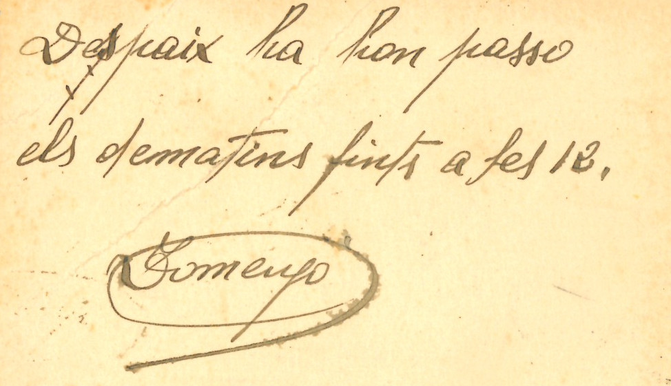 Nota manuscrita de l’Isidre
